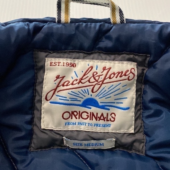 Jack and Jones Puffer Vest Chevron Quilted Nylon Grey Size M - Picture 14 of 17